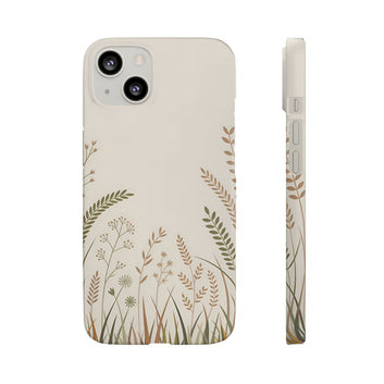 Botanical Meadow Phone Case — Neutral Floral iPhone Snap Case