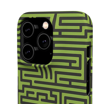 Green Geometric Maze Phone Case — Slim Snap Case for iPhone
