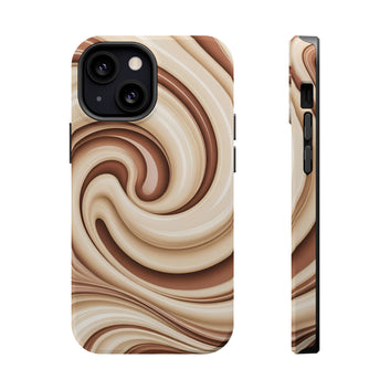 Phone Case — Swirled Brown Marble Magnetic Impact-Resistant Case
